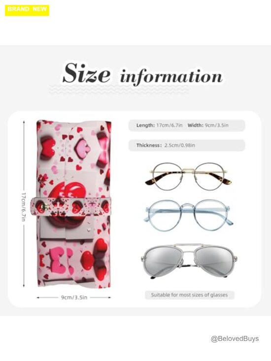 Leather Glasses Case Sunglasses Pouch Eyeglass Case Valentine\'s Day main image 7